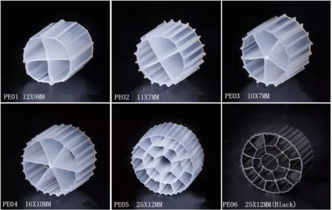 سرير متحرك مفاعل بيولوجي غشاء بيولوجي Mbbr Media Biofilm Carrier 1